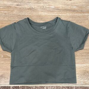 Offline by Aerie green cropped athletic top